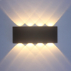 Lámpara de pared LED de 6W en forma de arco para exteriores, resistente al agua, hacia arriba y hacia abajo, aplique de pared moderno de aluminio, iluminación de pared