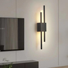 Lámpara de pared de tira larga de 6W, lámpara de pared de fondo de sala de estar, estudio, dormitorio, lámpara de noche, luz nórdica moderna simple, rejilla creativa de lujo