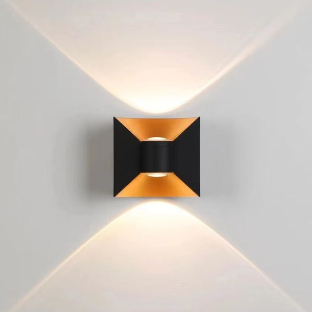 Lámpara de pared con lazo de 6W, luz de pared LED resistente al agua, precio de fábrica, carcasa en blanco y negro, luces decorativas para el hogar y el jardín