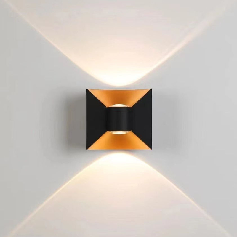 Lámpara de pared con lazo de 6W, luz de pared LED resistente al agua, precio de fábrica, carcasa en blanco y negro, luces decorativas para el hogar y el jardín