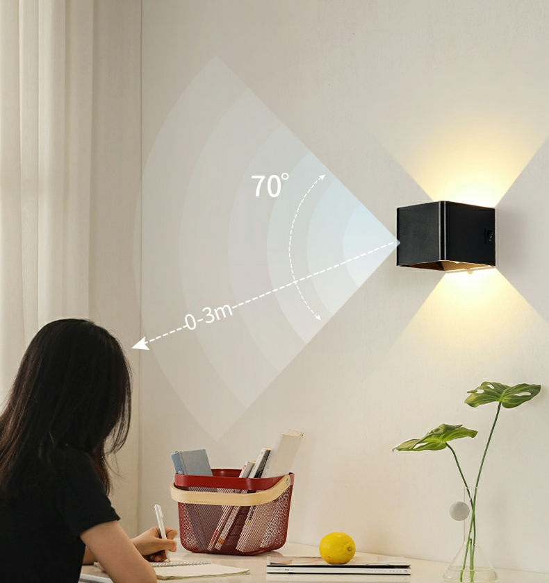 Luces de pared recargables por USB 2023, iluminación con Sensor de movimiento interior para el hogar, lámpara de noche para dormitorio, luces decorativas para pasillo, escalera, lámpara de pared