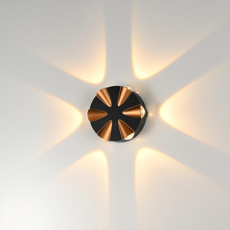 Cubo IP65 Iluminación LED para exteriores montada en superficie ajustable, Lámpara de pared LED impermeable para exteriores Lámpara de pared negra y dorada