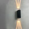 Lámpara de pared de tres haces de carcasa negra de 6W 18W IP65, luz de pared impermeable para exteriores, lámpara de jardín, lámpara de calle para decoración de jardín