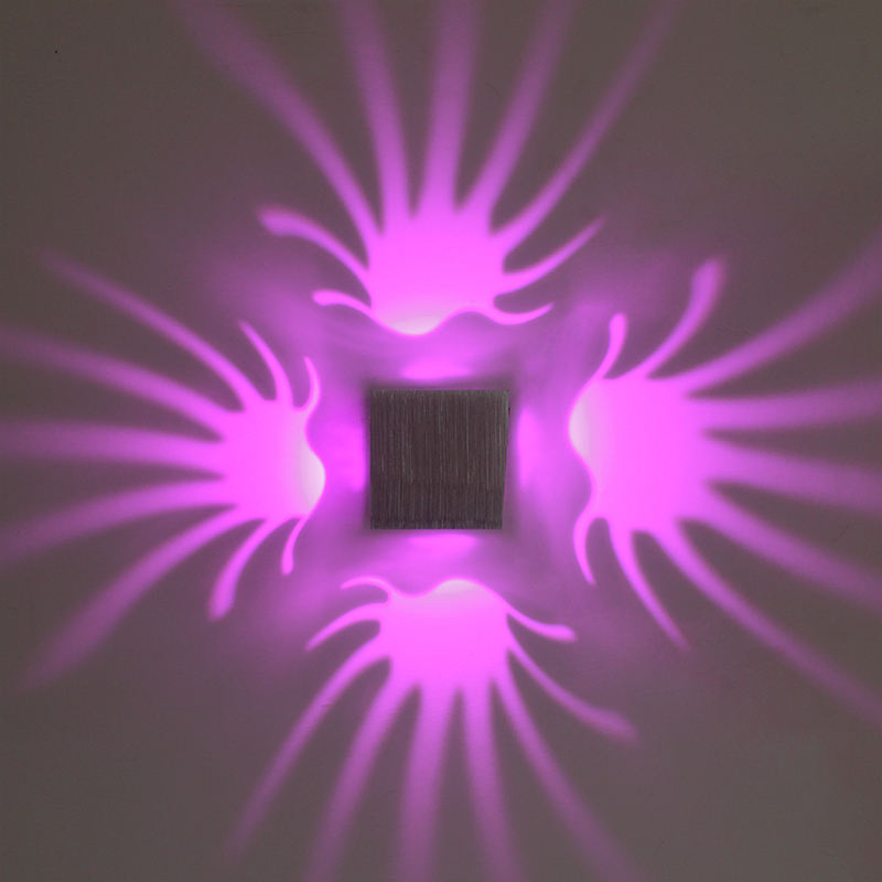Luz de pared RGB de lujo de aluminio de 3W para decoración de galería de arte, lámpara de balcón frontal, luz de porche