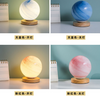 Lámpara de cristal de planeta Luna, lámpara de planeta, decoración de dormitorio, luz de noche, regalo de cumpleaños creativo, lámpara de escritorio recargable, luz de mesa
