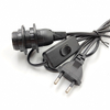1,8 m E14 soporte de Base de lámpara de atenuación Cable de alimentación Cable de interruptor de atenuación de energía eléctrica para lámpara de sal del Himalaya enchufe de la UE 303 2 uds