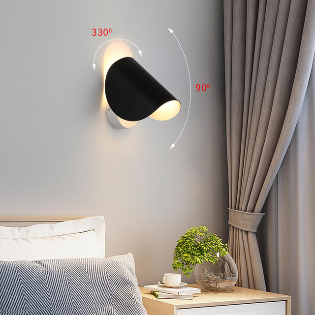 Portalámparas G4 Lámpara de pared minimalista italiana Lámpara de pared giratoria Lámpara de pared led blanca Sala de estar Arte giratorio creativo Lámpara de pared del hotel Dormitorio nórdico Luz de pared de noche