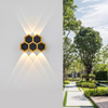 Lámpara de pared de jardín de 2W, 3W, 5W, 6W, 7W, 8W, lámparas de pared Led de nido de abeja dorado y negro, lámpara de cuerpo luminoso arriba y abajo, estilo de iluminación, oficina moderna