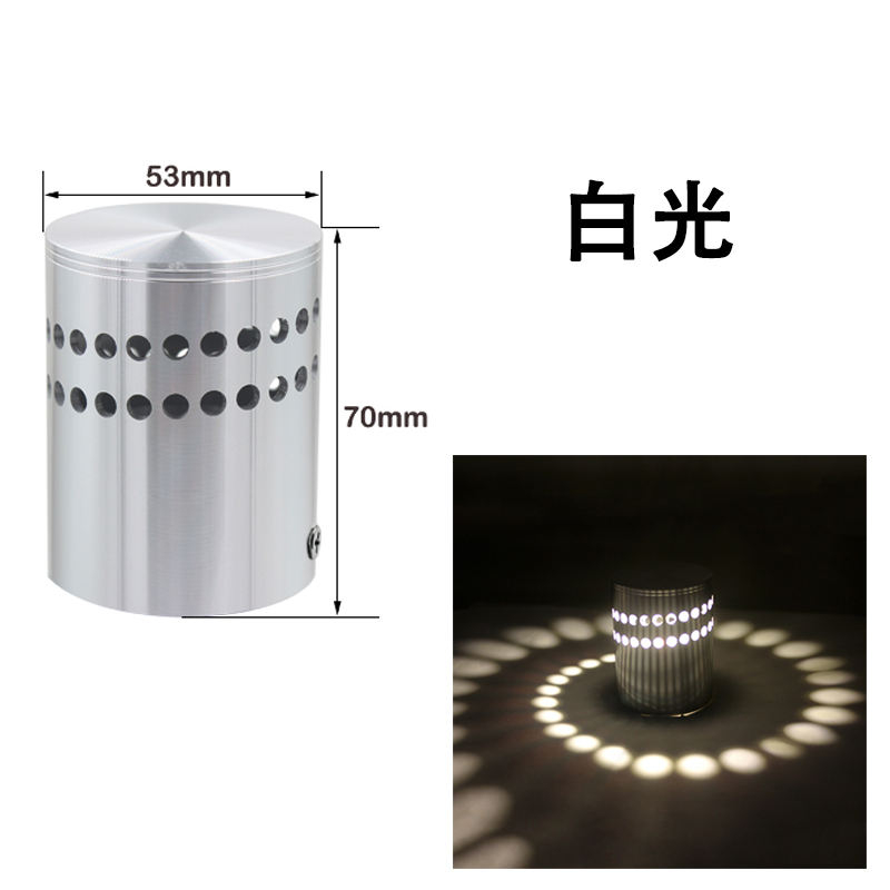 3w Venta caliente Espiral Agujero Led Aplique de pared Lámpara de luz Fría Luz cálida