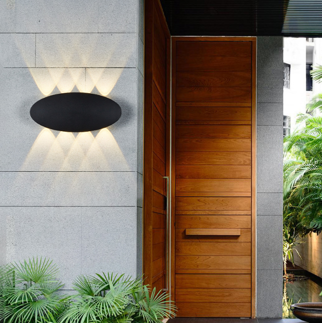 Nueva fábrica al por mayor IP65 aluminio impermeable al aire libre arriba y abajo luces de pared de luz de pared para el hogar 