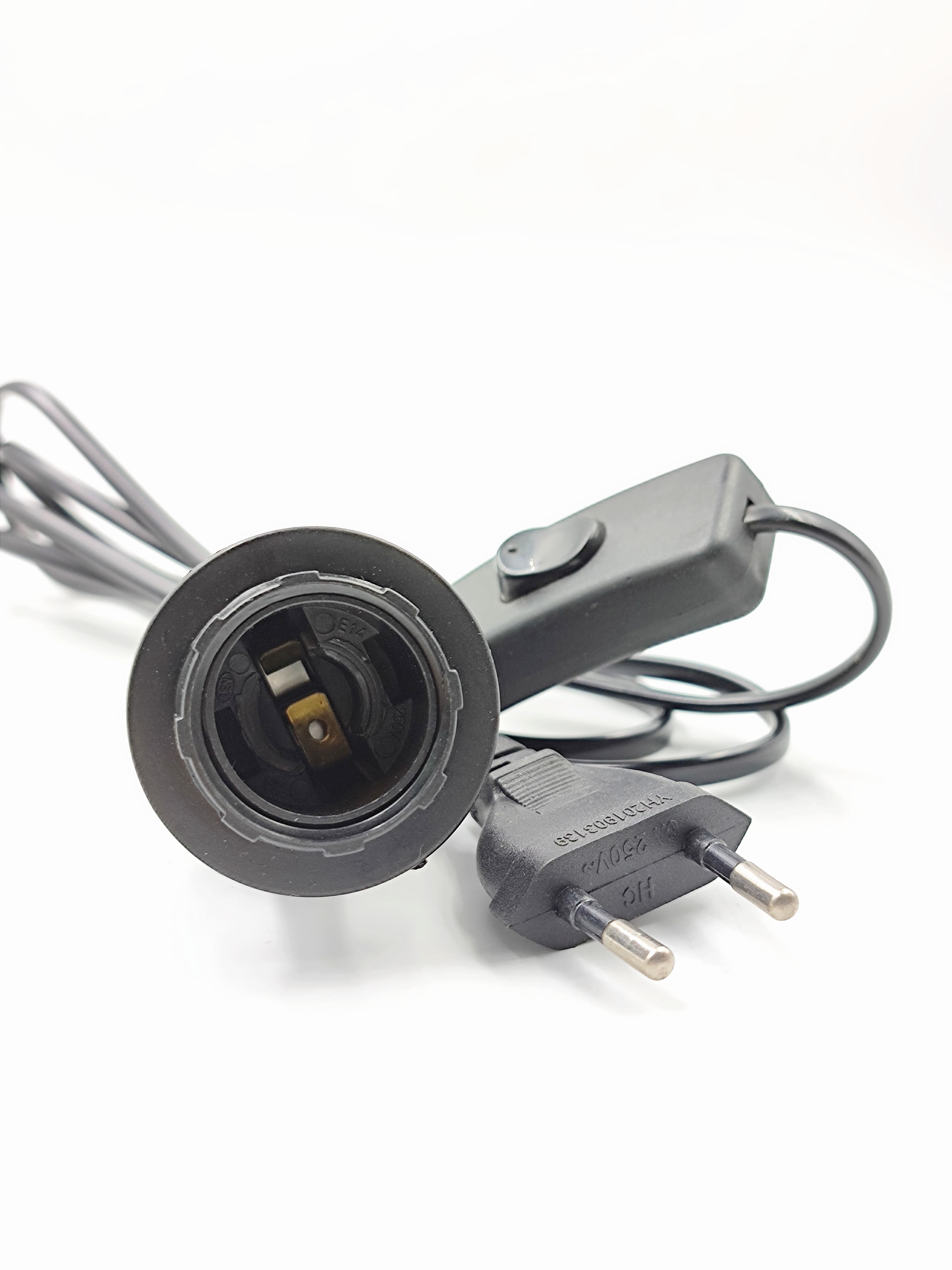 Portalámparas CE Portalámparas Base de lámpara de plástico E14 Anillo de plástico enchufe redondo 301 Interruptor de atenuación 303 interruptor Enchufe de lámpara de sal del Himalaya