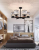 Candelabros modernos de 70W, candelabro de cristal, luces de techo para dormitorio, luz colgante Led negra, diseño nórdico, lámpara luminosa moderna de aluminio, iluminación para sala de estar, lámpara de techo para sala de embalaje