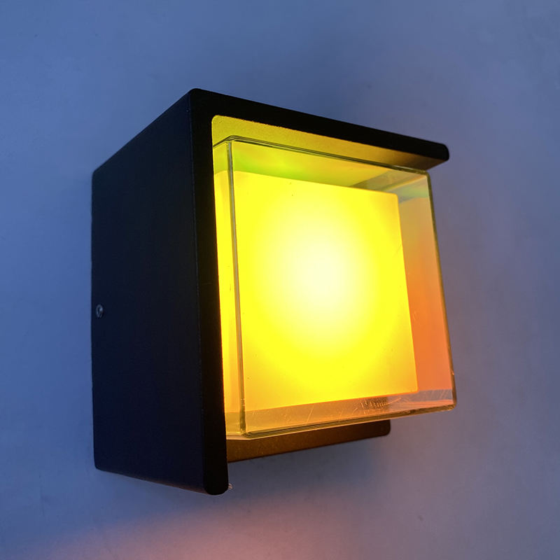 Luz fría LED moderna de 5W RGB con controlador de iluminación hacia arriba y hacia abajo, candelabro de cubo, montaje de lámpara, iluminación interior y exterior