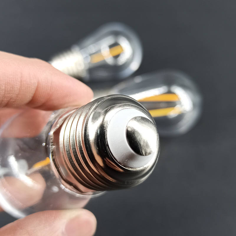 E14 S14 lámpara de filamento E27 lámpara decorativa cadena LED bombilla 110V 3V solar Edison bombilla vintage PC plástico A filamento