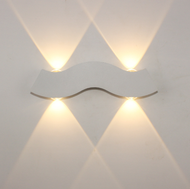 Lámpara de pared nórdica resistente al agua IP65 4W, lámpara de pared de fondo de sala de estar led simple, iluminación de pasillo de hotel, luz de arriba y abajo