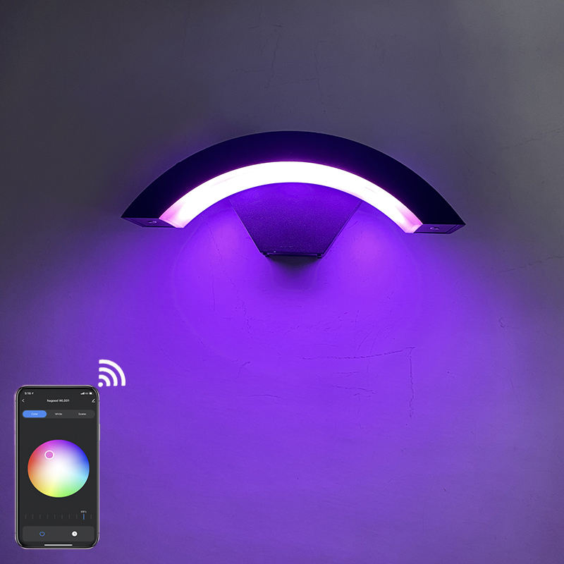 Tuya Smart WiFi LED lámpara de pared exterior porche luz jardín impermeable Sconce luz RGBW 15W regulable trabajo con Alexa y Google Home