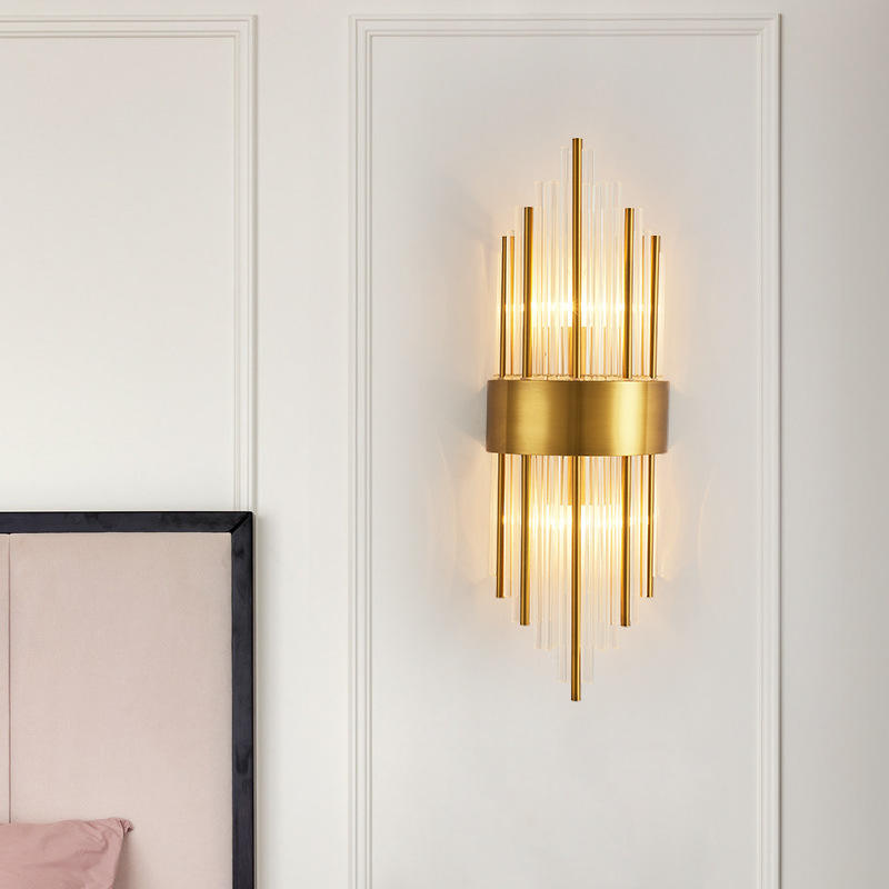 La luz de pared lineal LED de iluminación interior para el hogar moderna es aplicable a las luces de lujo de la lámpara de pared del dormitorio y la sala de estar para el hogar