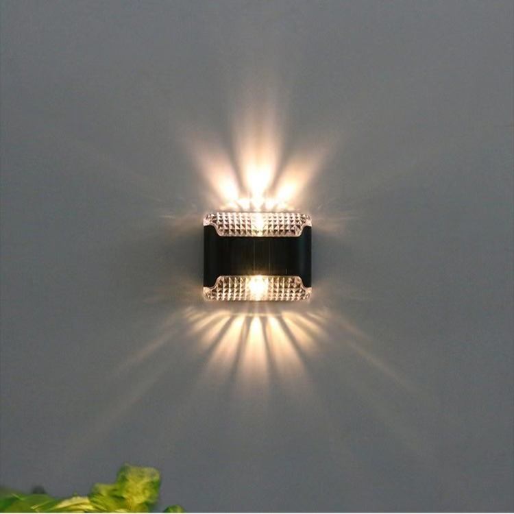 Lámpara de pared Solar transparente hacia arriba y hacia abajo, impermeable para exteriores, hogar, jardín, terraza, balcón, decoración de ambiente, luz