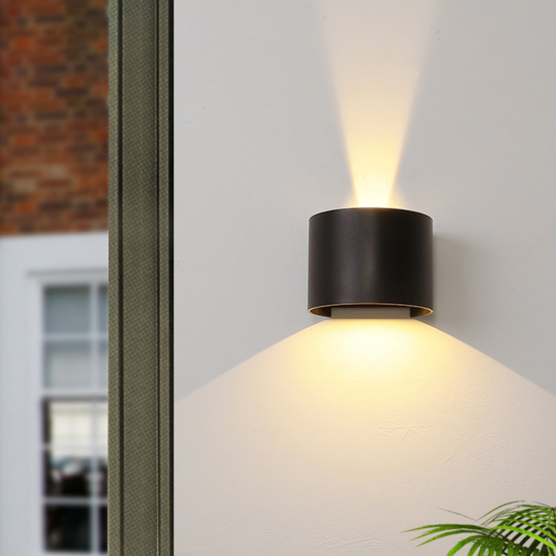Luz LED decorativa de 6W y 12W, moderna lámpara de pared Semicircular impermeable para exteriores, ángulo de iluminación de pared hacia arriba y hacia abajo, luz regulable