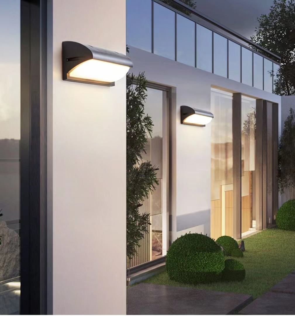 Lámpara LED de pared para exteriores de 12W, luz de pared led resistente al agua, luz simple para pasillo, escaleras, patio, luz de pared para balcón, súper brillante