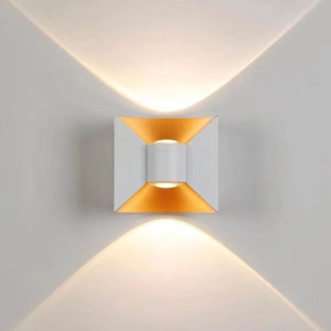 Lámpara de pared con lazo de 6W y 12W, luz LED de pared impermeable para jardín, luces decorativas para el hogar, precio de fábrica, carcasa en blanco y negro
