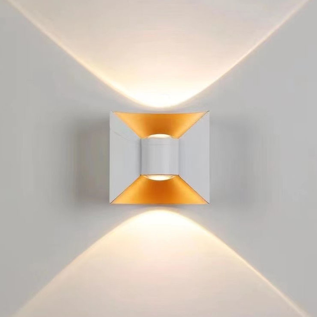 Lámpara de pared con lazo de 6W y 12W, luz LED de pared impermeable para jardín, luces decorativas para el hogar, precio de fábrica, carcasa en blanco y negro