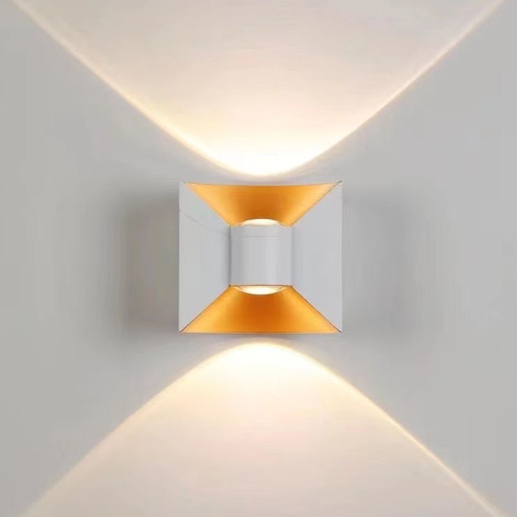 Lámpara de pared con lazo de 6W y 12W, luz LED de pared impermeable para jardín, luces decorativas para el hogar, precio de fábrica, carcasa en blanco y negro