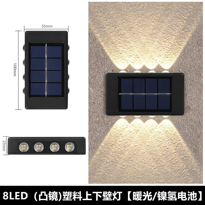 Venta al por mayor Pasillo Balcón Enchufe de pared Lámpara de noche Jardín personalizado Luz de paisaje Led Luz de pared impermeable solar al aire libre