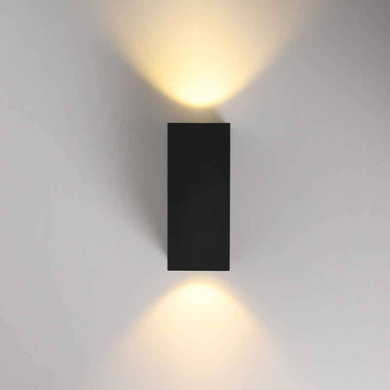 Lámpara de pared LED moderna COB de 12W hacia arriba y hacia abajo, iluminación exterior para interiores, aplique de pared impermeable montado en la pared