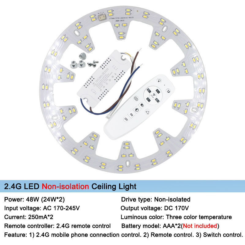 Superficie de fuente de luz de repuesto inteligente de 2,4G para candelabro de Control remoto, luz led de techo, controlador de luz de techo