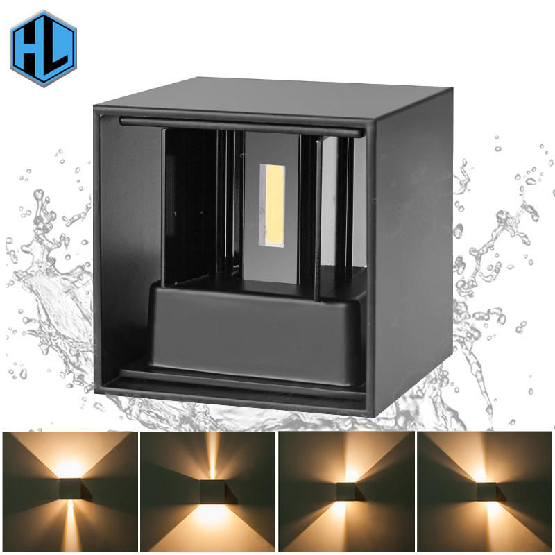 Ajustable Ip65 High Lumen 12W Cube Up And Down Led Lámpara de pared LED para exteriores