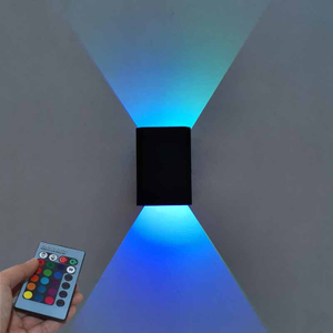 Lámpara de pared con efecto de luz de pared LED RGB 3W con control remoto Lámpara de pared colorida para interiores