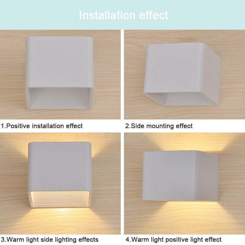 Aplique de pared moderno de 5W AC85-265V para escaleras, pasillo, aplique de iluminación de pared con control remoto Rgb
