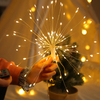 Fuegos artificiales al aire libre alambre de cobre LED cadena 100leds impermeable Navidad hadas luz colgante decoración luces alimentadas por batería