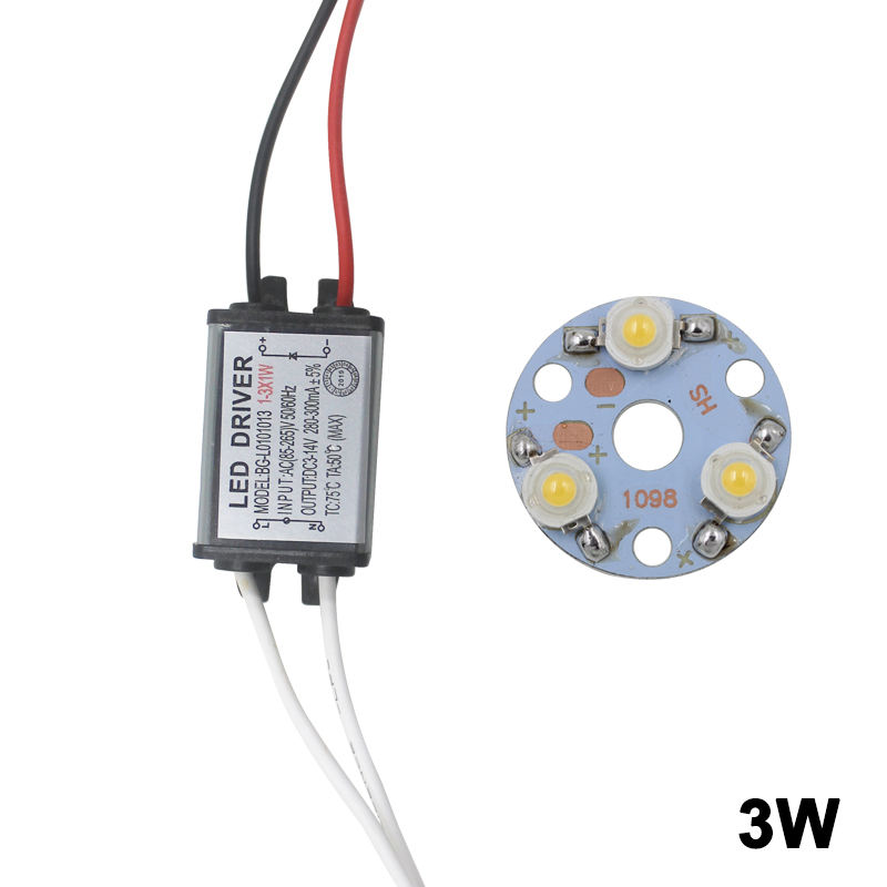 Lámpara de bombilla de alta potencia de 3W con transformador de iluminación de controlador de adaptador de controlador LED 280-300mA