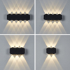 4W 6W 8W 10W nuevo negro impermeable exterior aplique de pared arriba y abajo luces montadas en la pared hecho en China Led luz arriba y abajo