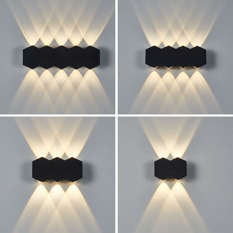 4W 6W 8W 10W nuevo negro impermeable exterior aplique de pared arriba y abajo luces montadas en la pared hecho en China Led luz arriba y abajo
