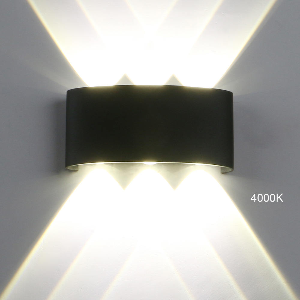 Lámpara de pared impermeable para exteriores de 8W, lámpara de pared moderna de aluminio COB para jardín