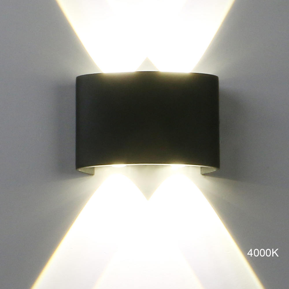 Lámpara de pared impermeable para exteriores de 8W, lámpara de pared moderna de aluminio COB para jardín
