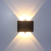 Negro 4W Oval Led Lámpara de pared Impermeable Al aire libre Jardín Porche Aplique Iluminación