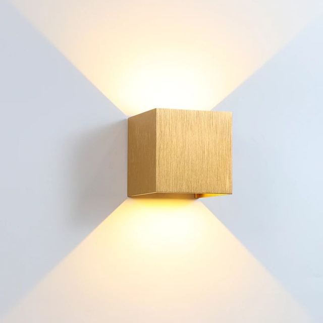 Lámpara de pared arriba y abajo 12W impermeable al aire libre jardín Ip65 luz Led cepillado oro plata gris