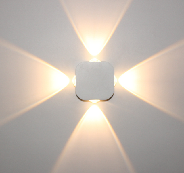 Lámpara de pared LED de 4W para exteriores Lámpara de pared LED para jardín con aplique de pared de aluminio hacia arriba y hacia abajo