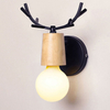 Luces LED de pared ajustables de estilo nórdico, candelabro de lectura para dormitorio con cuernos de ciervo de dibujos animados coloridos, iluminación para habitación de niños E27