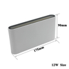 Lámpara de pared cuadrada de 12W blanca simple hacia arriba y hacia abajo, luz exterior para jardín de alta calidad con iluminación de luz de precio de fábrica