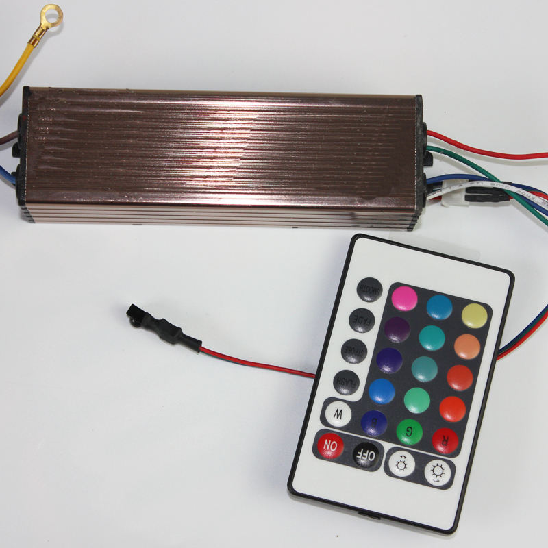 Controlador LED de 10-100W, fuente de alimentación de AC85-265V DC25-38V, transformadores Led impermeables IP66 + mando a distancia RGB para luz Led DIY