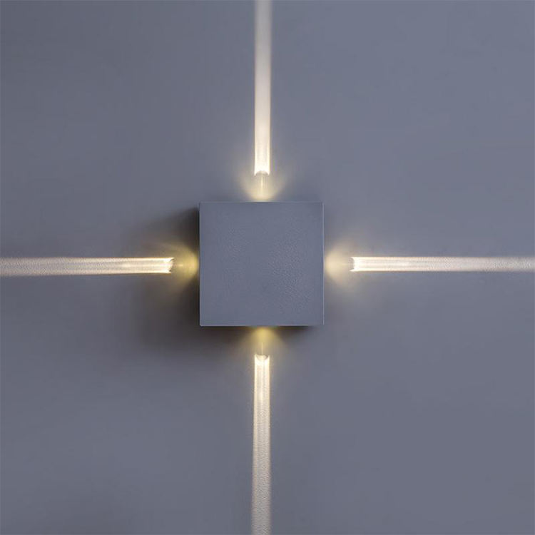 Aplique de pared led cuadrado de plata de buena calidad, lámpara de aplique para loft, precio de fábrica, iluminación interior moderna