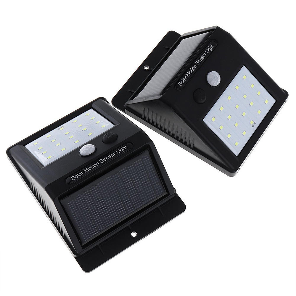 Luz de energía solar LED 20LED Luz montada en la pared Sensor de movimiento PIR Exterior Impermeable solar 