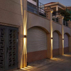Lámpara de pared de tres haces de carcasa negra de 6W IP65, luz de pared impermeable para exteriores, lámpara de jardín, lámpara de calle 