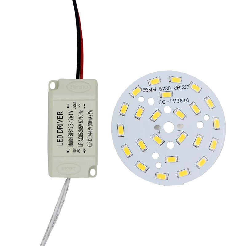 3W 5W 7W 9W 12W 15W 18W 24W SMD5730 Chip de diodo emisor de luz + fuente de alimentación del controlador LED de carcasa de plástico para luz de techo LED