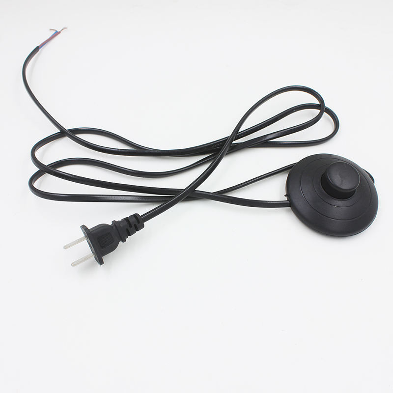 Cable de línea de 1,8 m, Cable de alimentación de encendido y apagado para lámpara LED con interruptor de botón 317, enchufe europeo/estadounidense, interruptor de luz, extensión de Cable blanco o negro